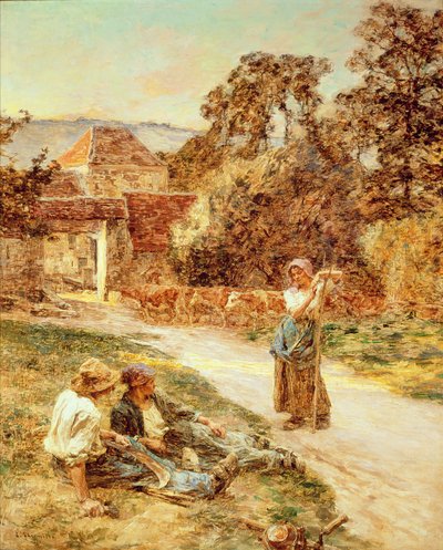 Sundown, Return of the Cattle by Leon Augustin Lhermitte